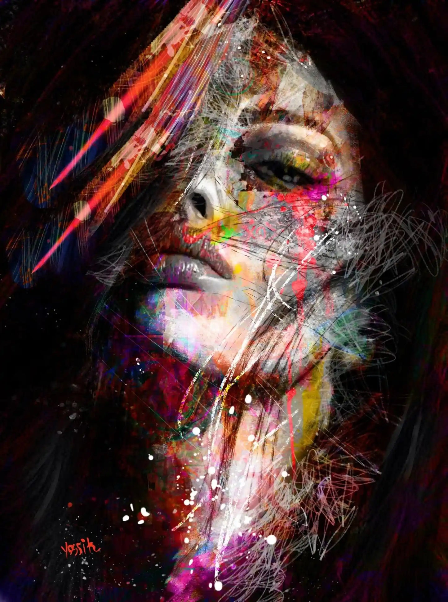 Abstract Colorful Woman Canvas, Wall Art Canvas Design, Home Decor