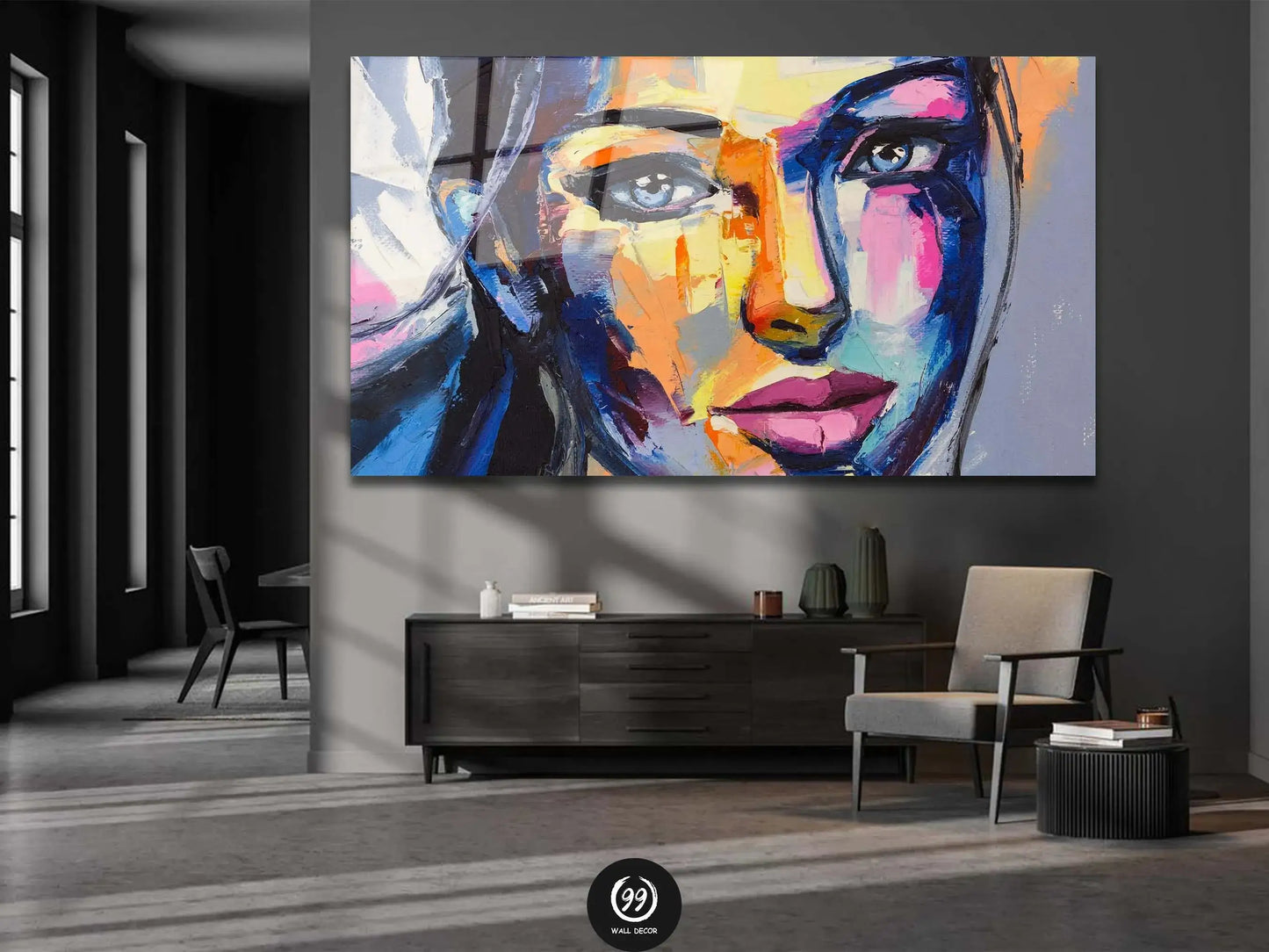 Abstract Colorful Woman Canvas, Wall Art Canvas Design, Home Decor