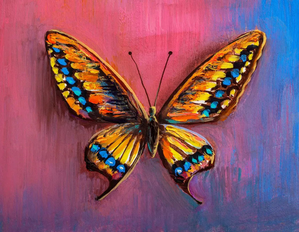 Butterfly Glass Wall Art, Home Decoration For Living Room