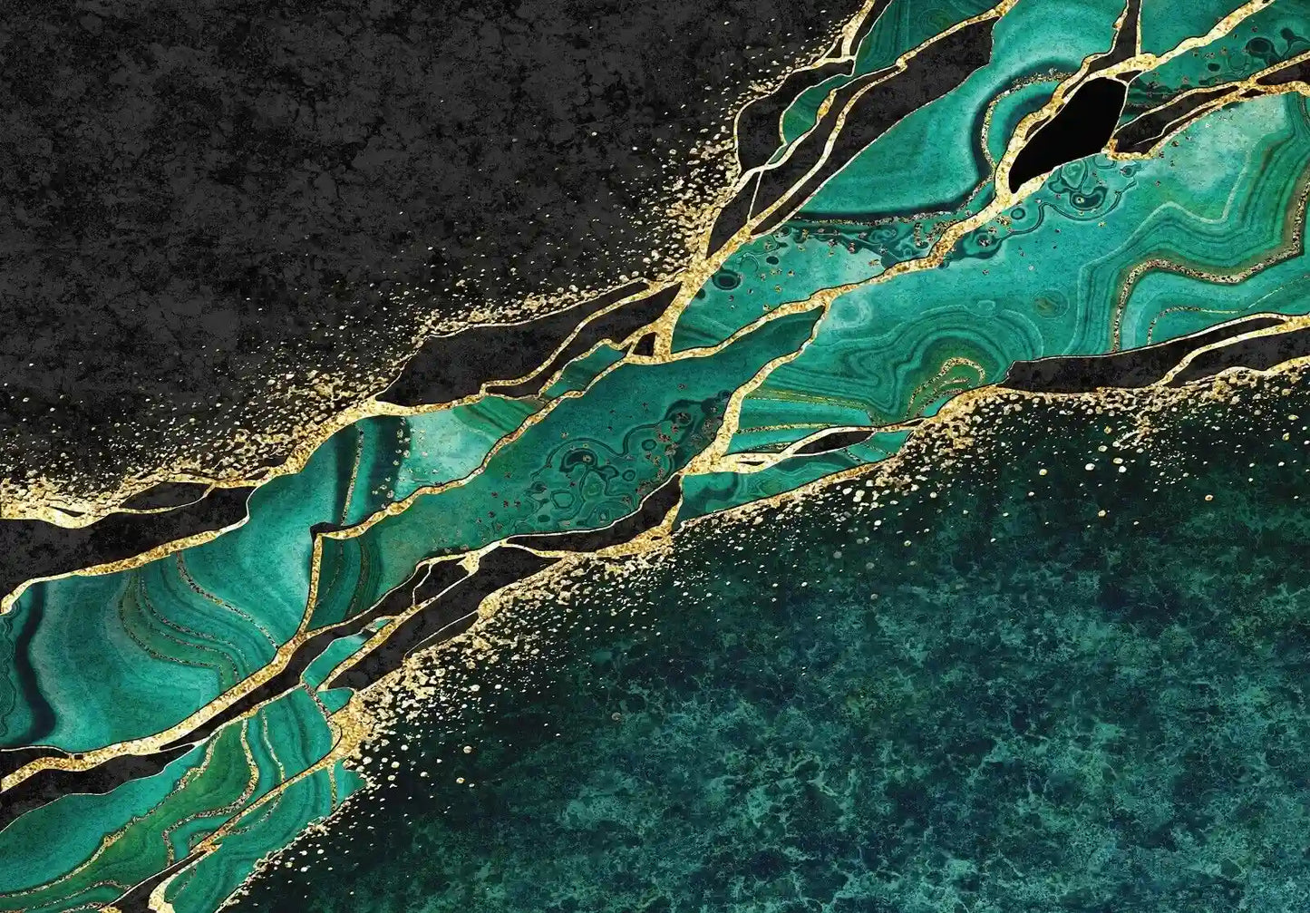 Abstract Green Tempered Glass Printing Wall Art
