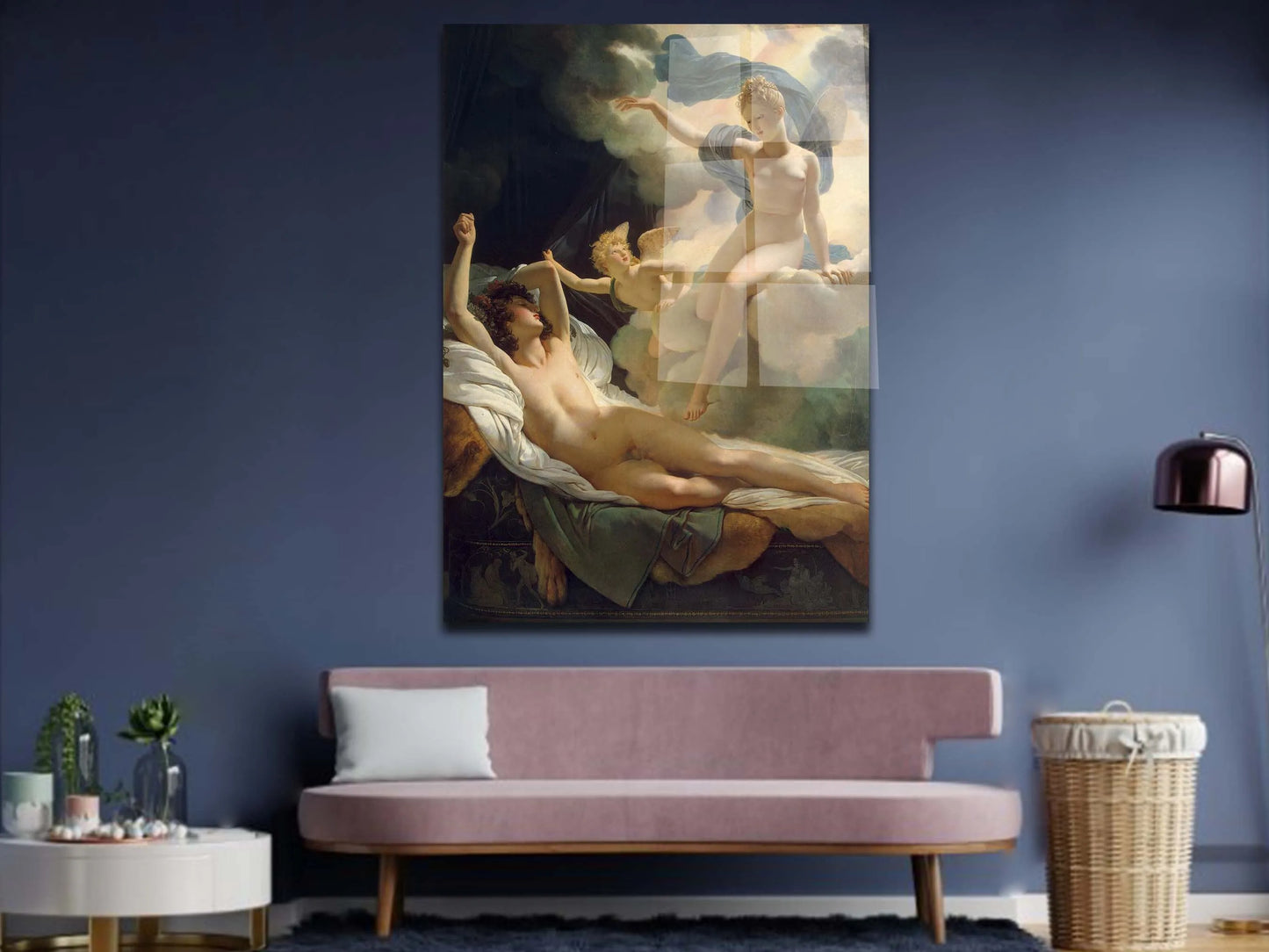 Aurora and Cephalus Glass Wall Art, Francois Boucher's Painting Print for Living Room, Tempered Glass Canvas, Aesthetic Glass Canvas