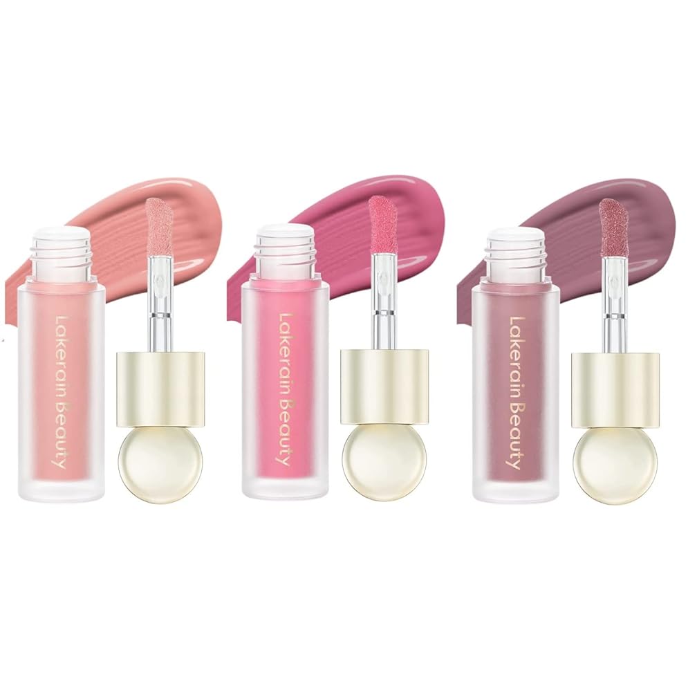 3 Colors Liquid Blush, Face Cream Blush Makeup, Natural Matte Finish Looking, Moisturizing Lightweight Blendable Feel. (#01BLISS#02HAPPY#03HOPE)