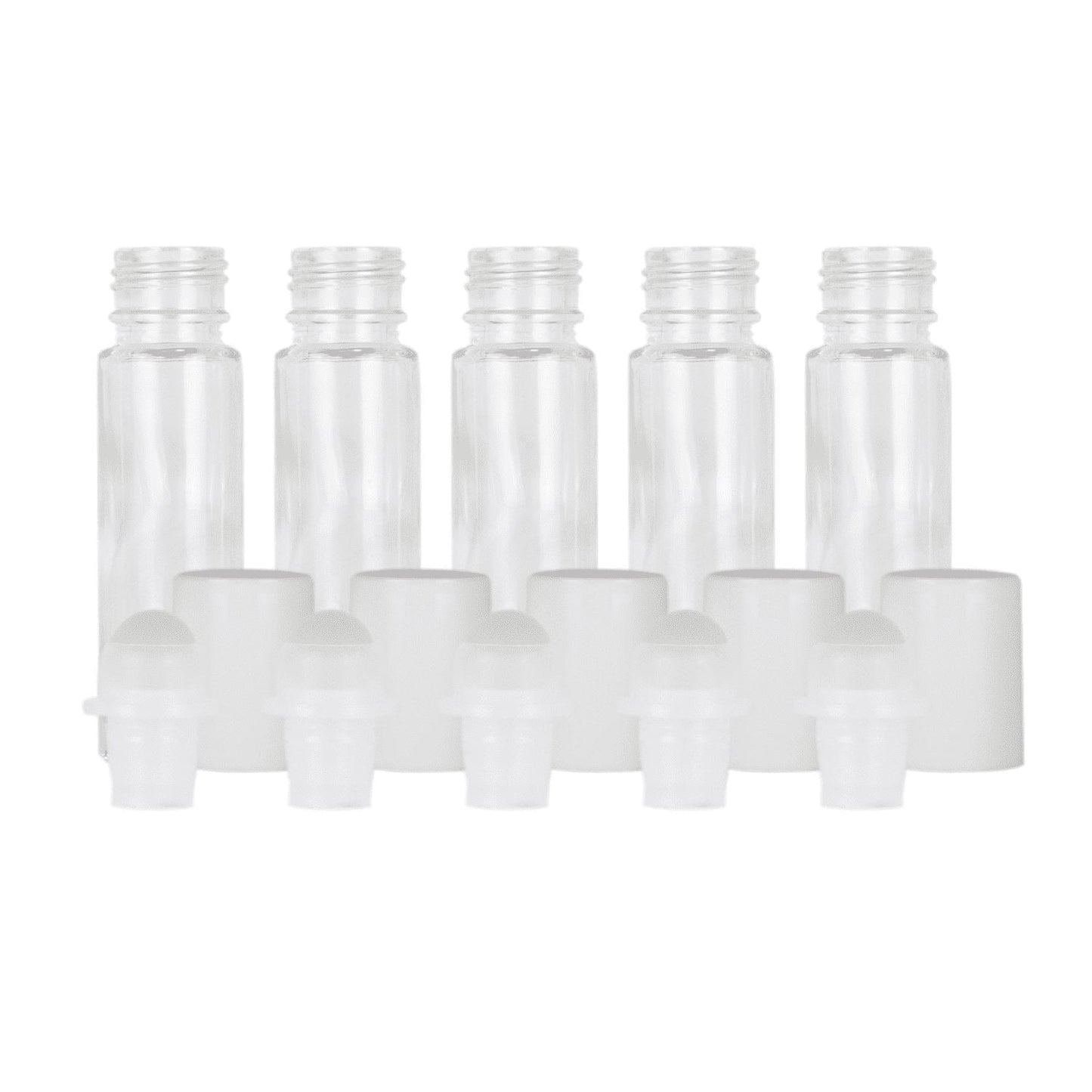 10 ml Clear Glass Roller Bottles (Pack of 5) - Your Oil Tools