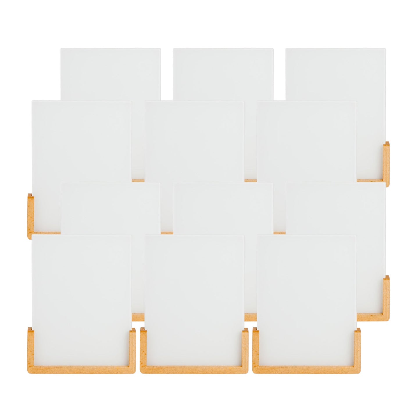 12 Pack Sublimation Night Lights Blanks LED Glass Photo Frames Panels Bulk White with Warm Light,with Wood Stand (3 Options)