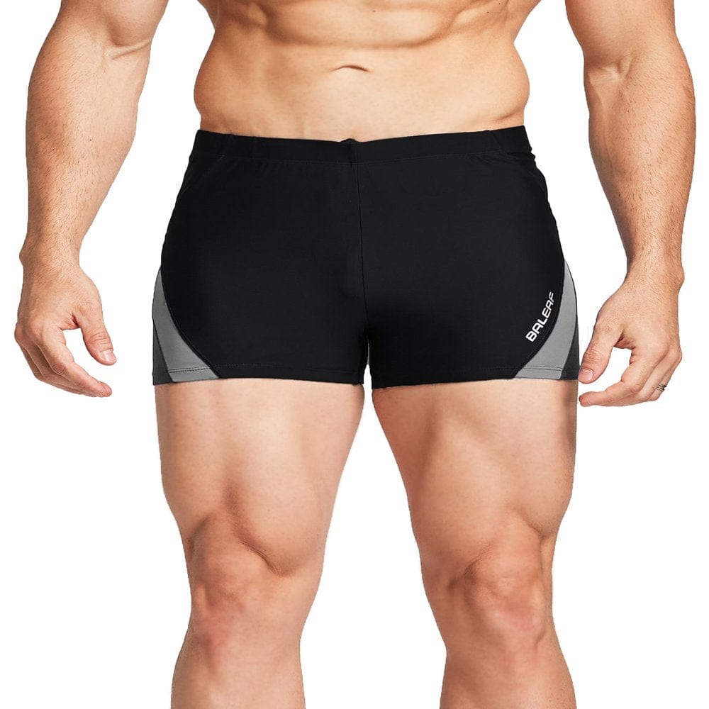 Baleaf Men'S Swim Briefs Square Leg Quick Dry Athletic Training Swim Jammers Navy Blue/White XL