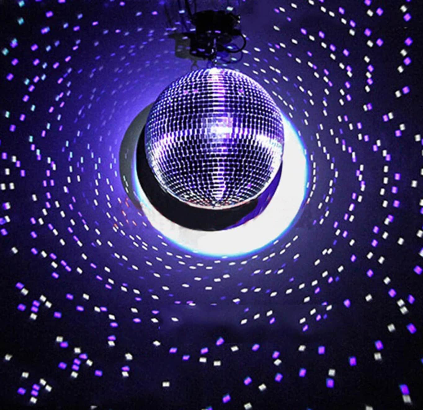 16" Rotating Hanging Silver Mirror Disco Ball