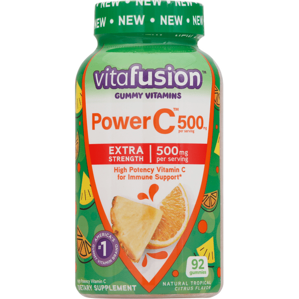 VitaFusion Gummy Vitamins, Power C, Extra Strength, 500 Mg, Natural Tropical Citrus Flavor