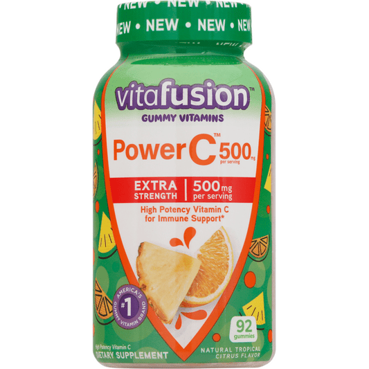 VitaFusion Gummy Vitamins, Power C, Extra Strength, 500 Mg, Natural Tropical Citrus Flavor