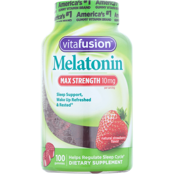 Vitafusion Melatonin Max Strength 10Mg Strawberry Flavor Gummies