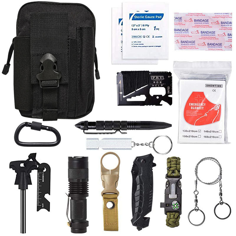 Amazon'S New Outdoor Camping Camping Multi-Function Tool Wild Survival Equipment Sos Self-Defense Supplies - Blue Force Sports