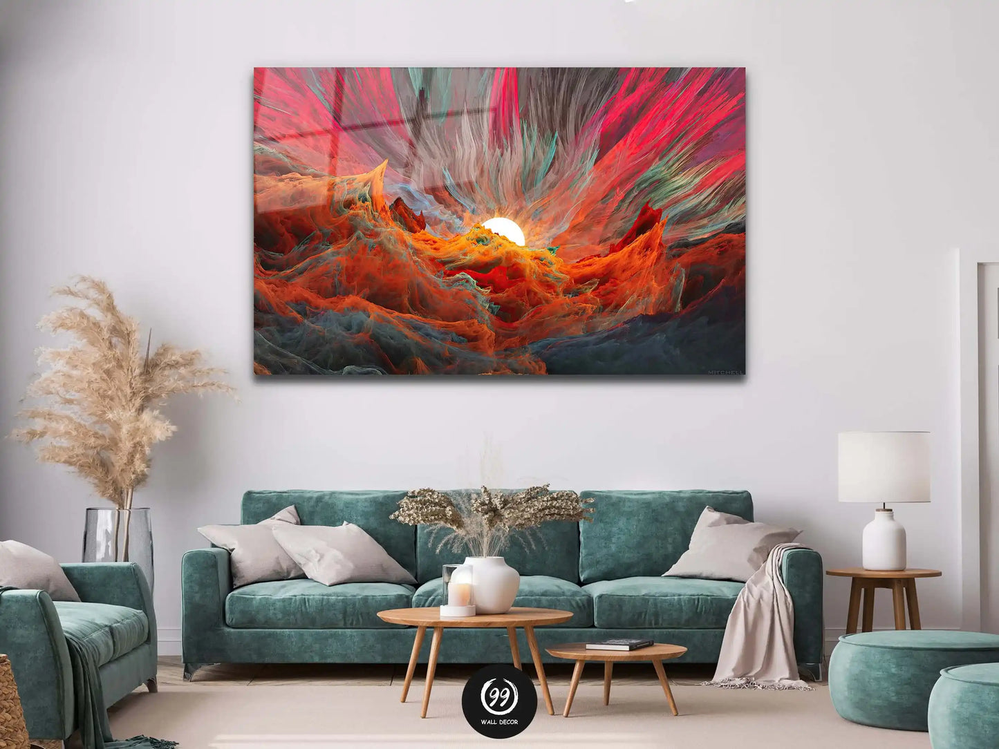 Abstract Tempered Glass Large Wall Art Decor, Wall Hangings, House Warming Gift, Glass Painting Wall Art