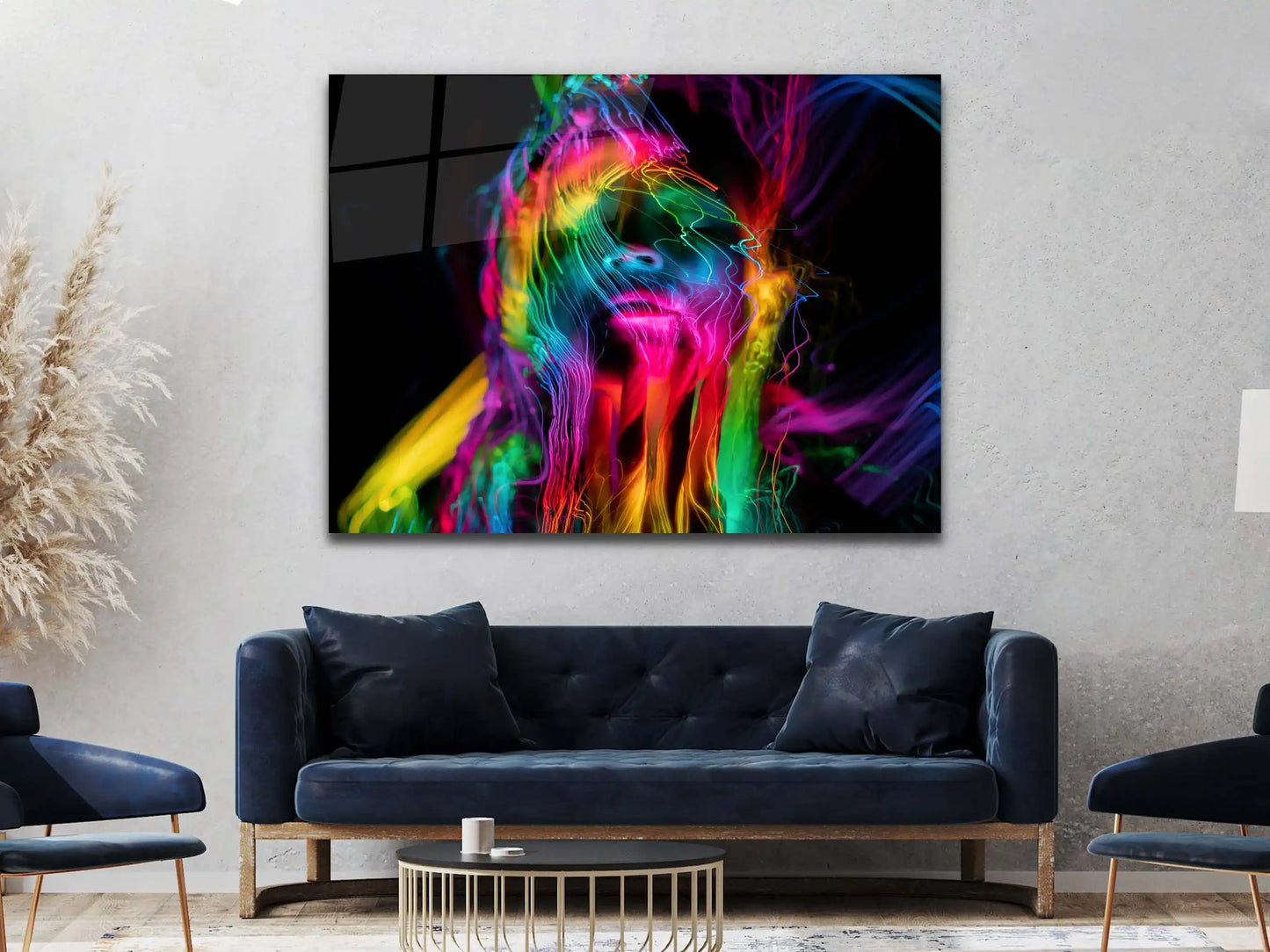 Wall Art-Wall Hangings-Abstract Woman Face Wall Art Gifts, Multicolor Women Face, Tempered Glass Art
