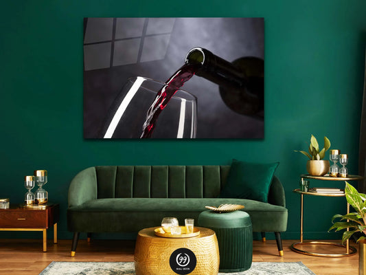 Wine Glass Drinks Kitchen CANVAS WALL ART