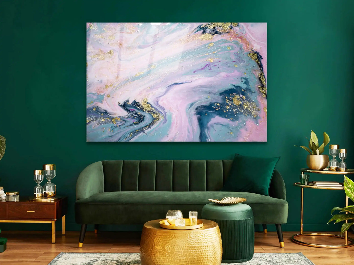 Abstract Tempered Glass Large Wall Art Decor, Wall Hangings, Purple Marble Abstract Canvas, Marble Wall Art