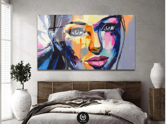 Abstract Colorful Woman Canvas, Wall Art Canvas Design, Home Decor