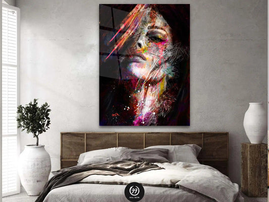 Abstract Colorful Woman Canvas, Wall Art Canvas Design, Home Decor
