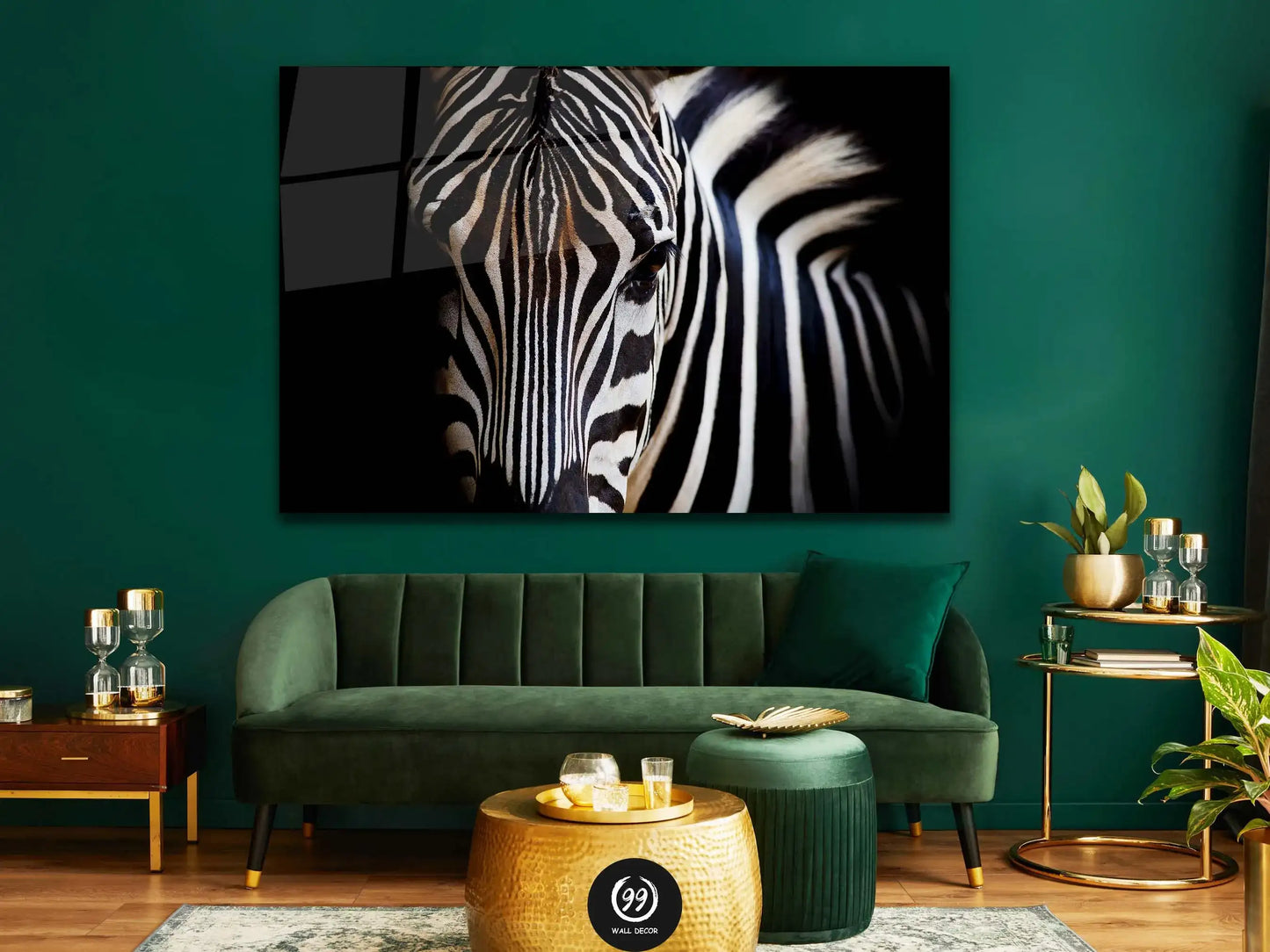 Zebra, Tempered Glass Printing Wall Art, Modern Wall Art