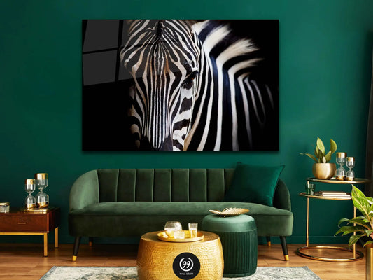 Zebra, Tempered Glass Printing Wall Art, Modern Wall Art