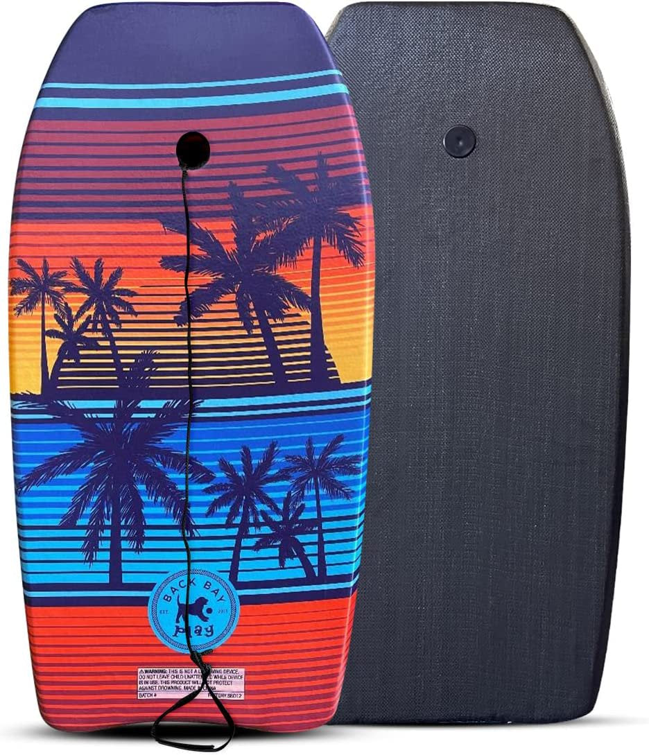 Back Bay Play 37" Body Boards - Lightweight EPS Core Boogie Boards for Beach - Bodyboard, Boogie Board for Beach Kids with Wrist Leash Surfing for Kids & Adults (Lava Lamp)