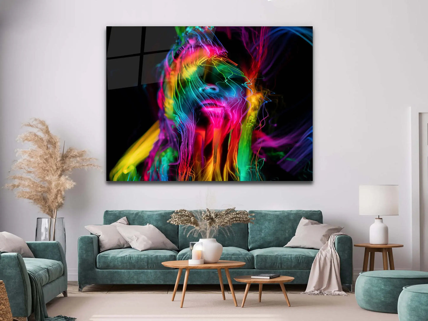Wall Art-Wall Hangings-Abstract Woman Face Wall Art Gifts, Multicolor Women Face, Tempered Glass Art