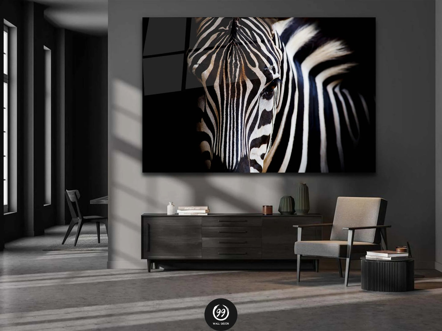 Zebra, Tempered Glass Printing Wall Art, Modern Wall Art