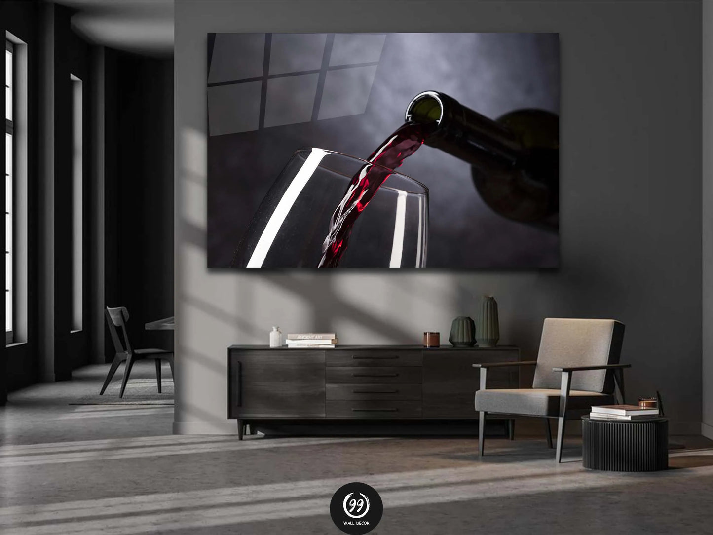 Wine Glass Drinks Kitchen CANVAS WALL ART