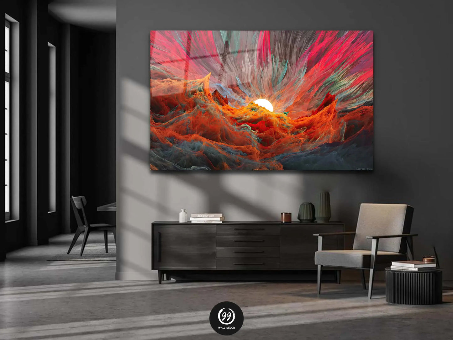 Abstract Tempered Glass Large Wall Art Decor, Wall Hangings, House Warming Gift, Glass Painting Wall Art