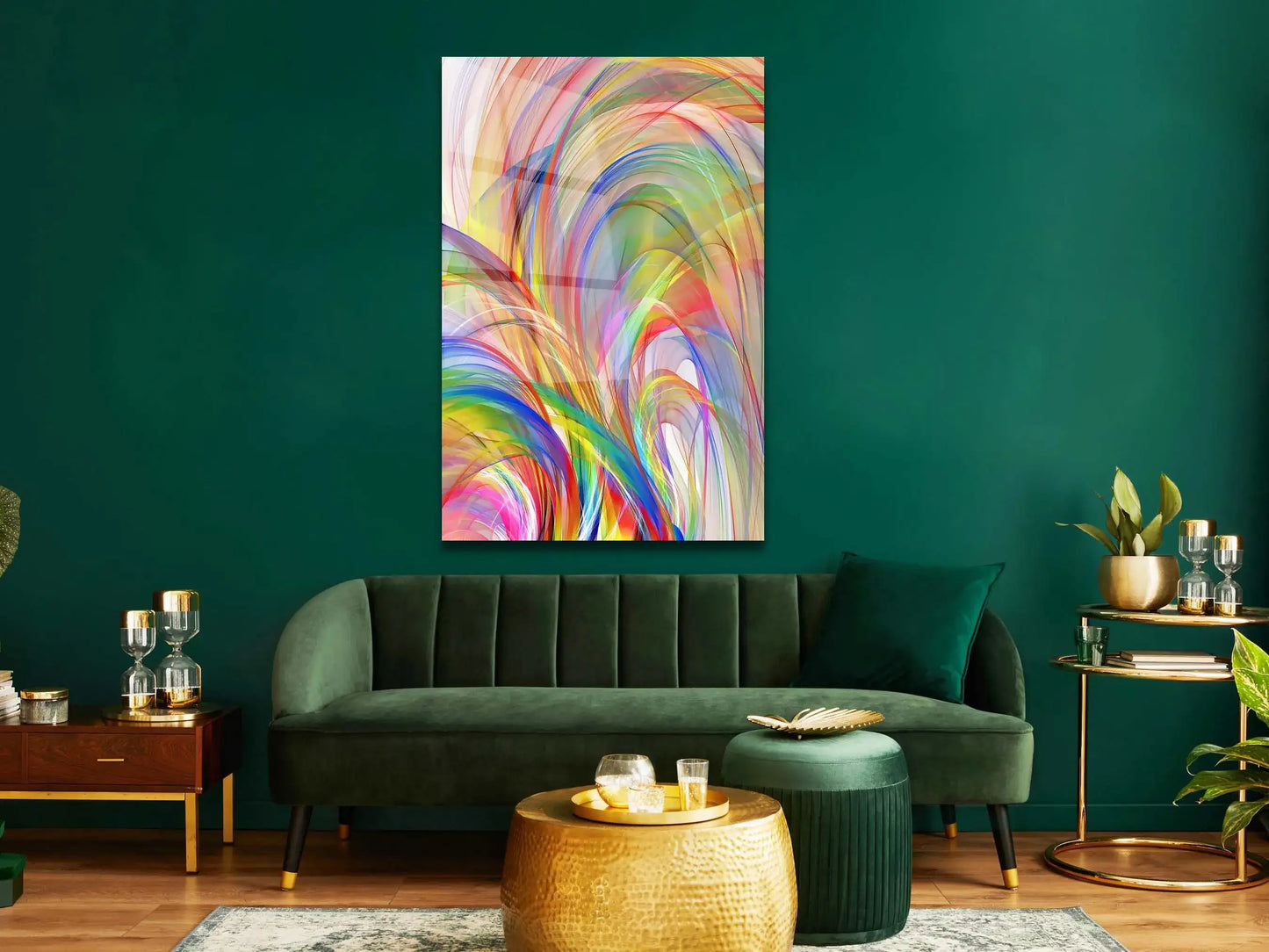 Abstract Tempered Glass Large Wall Art Decor, Wall Hangings, Colorful Glass Canvas