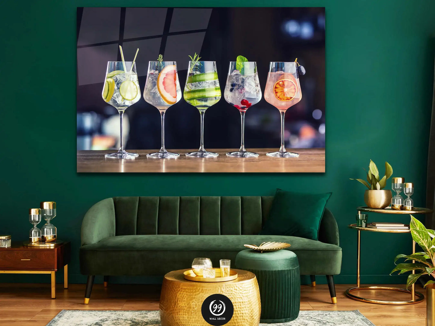 Wine Glass Canvas Print Wall Art Decor, Cocktail Art