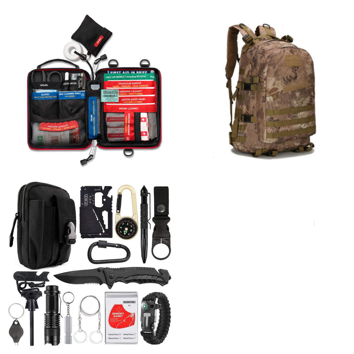 Amazon'S New Outdoor Camping Camping Multi-Function Tool Wild Survival Equipment Sos Self-Defense Supplies - Blue Force Sports