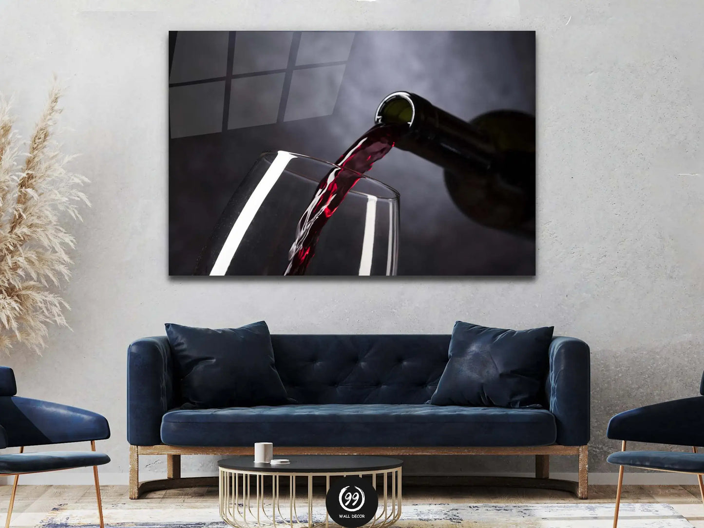 Wine Glass Drinks Kitchen CANVAS WALL ART