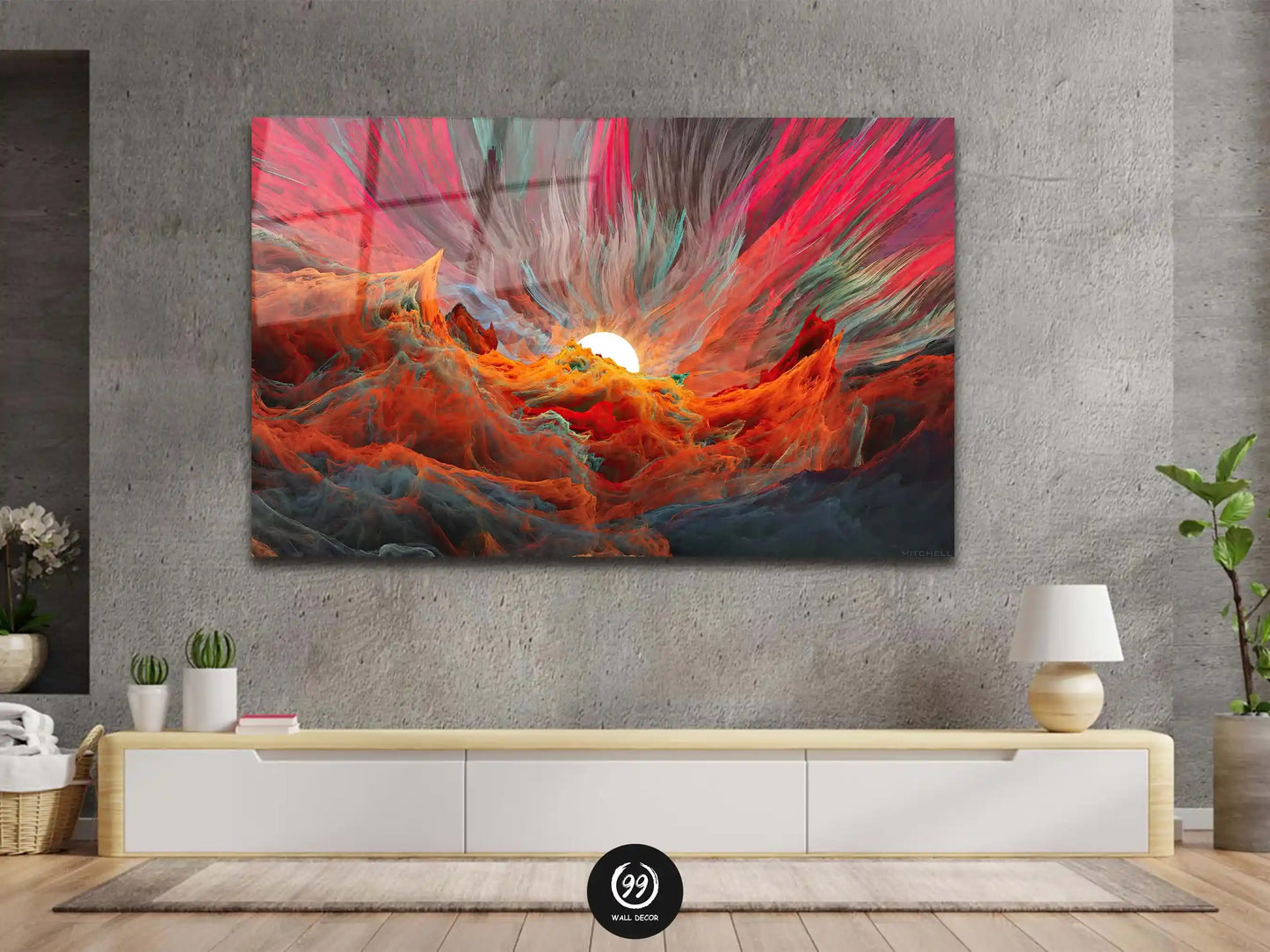 Abstract Tempered Glass Large Wall Art Decor, Wall Hangings, House Warming Gift, Glass Painting Wall Art