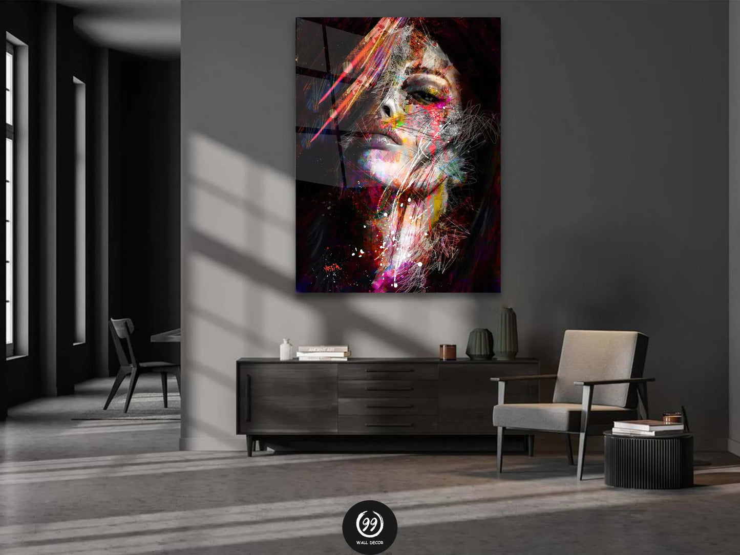 Abstract Colorful Woman Canvas, Wall Art Canvas Design, Home Decor