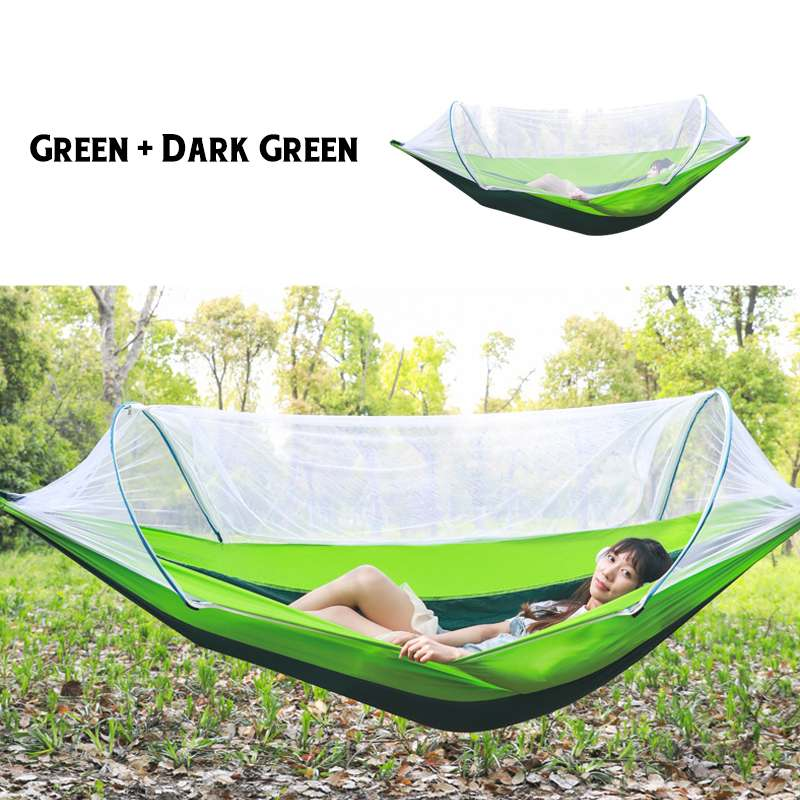 2 Person Portable Outdoor Mosquito Parachute Hammock - Blue Force Sports