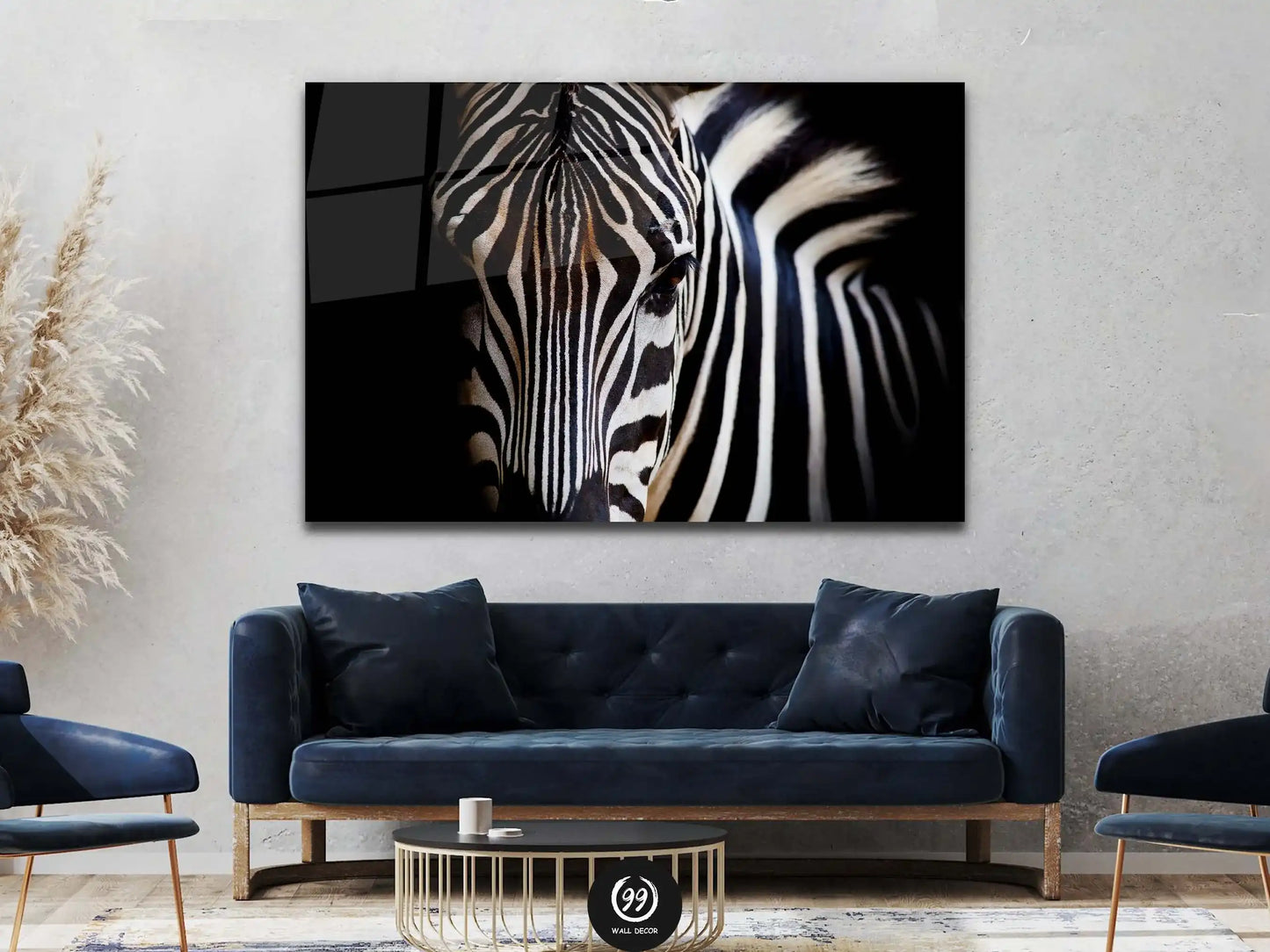 Zebra, Tempered Glass Printing Wall Art, Modern Wall Art