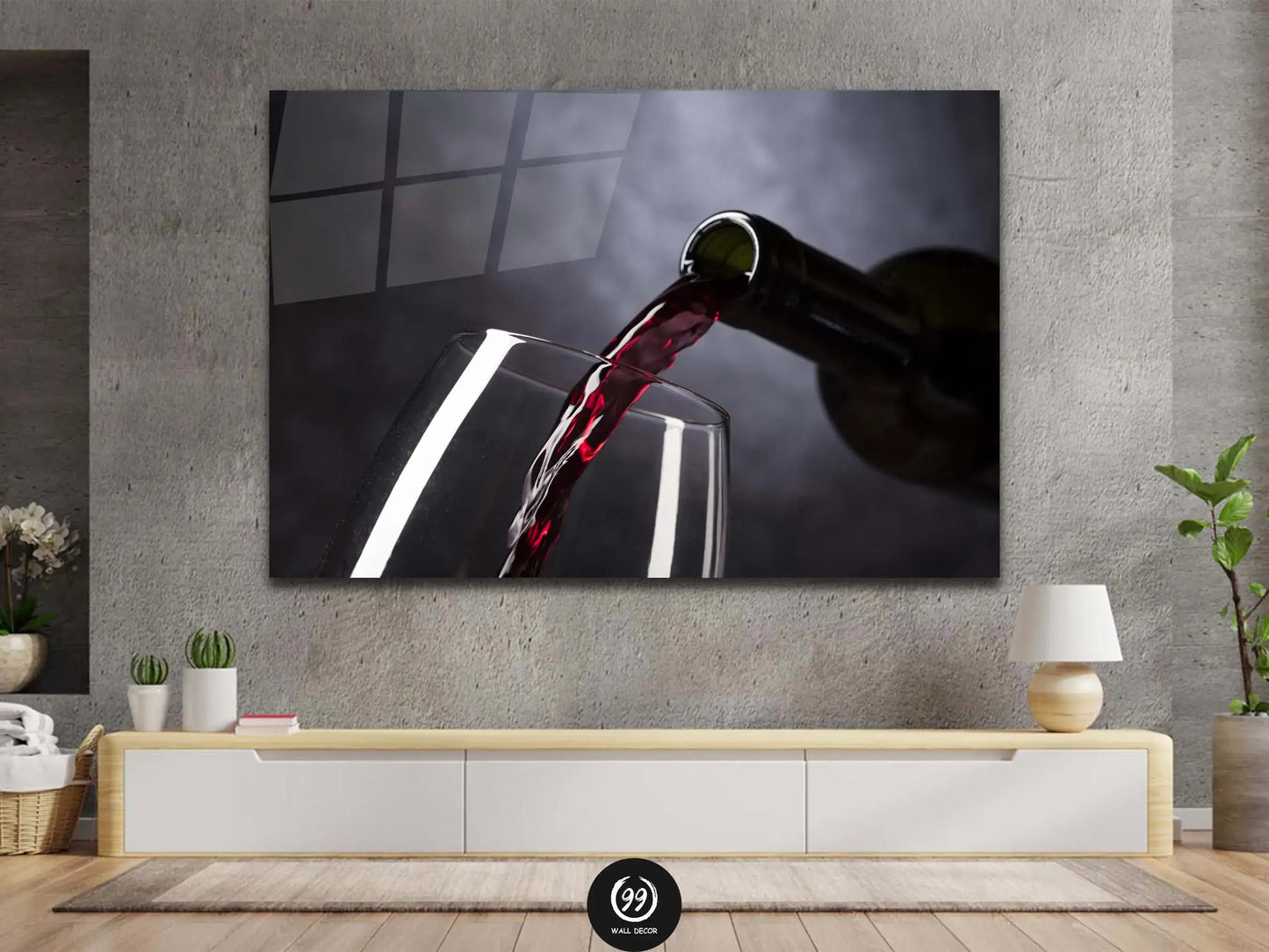 Wine Glass Drinks Kitchen CANVAS WALL ART