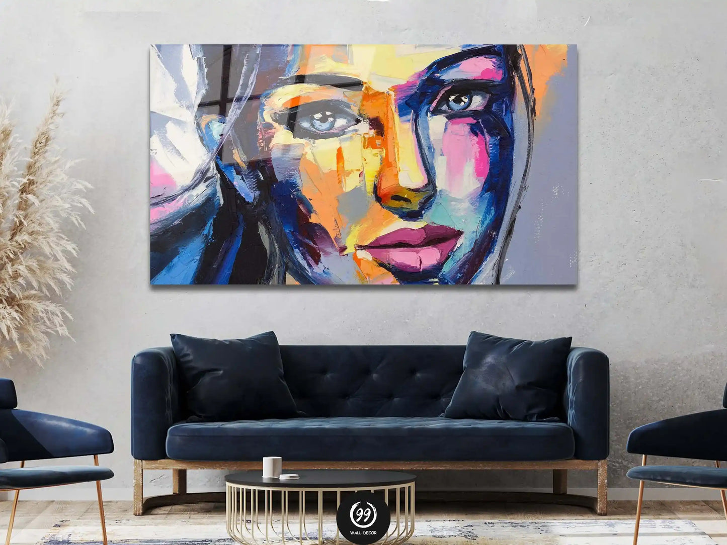 Abstract Colorful Woman Canvas, Wall Art Canvas Design, Home Decor