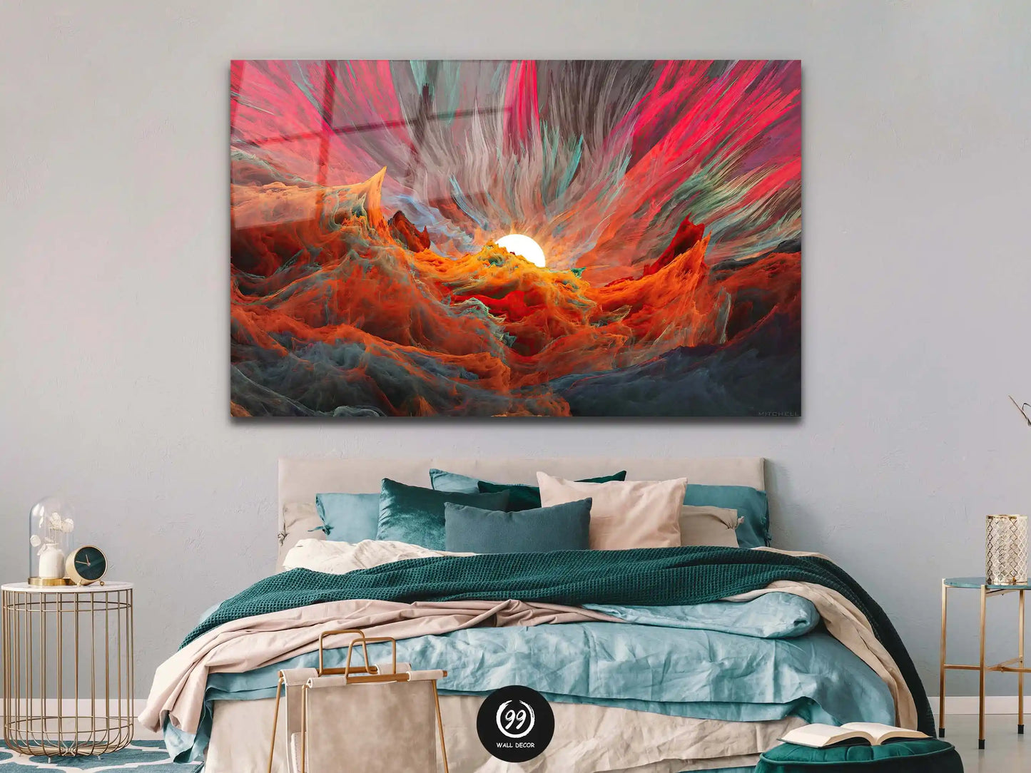 Abstract Tempered Glass Large Wall Art Decor, Wall Hangings, House Warming Gift, Glass Painting Wall Art