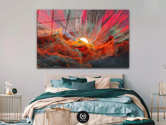 Abstract Tempered Glass Large Wall Art Decor, Wall Hangings, House Warming Gift, Glass Painting Wall Art