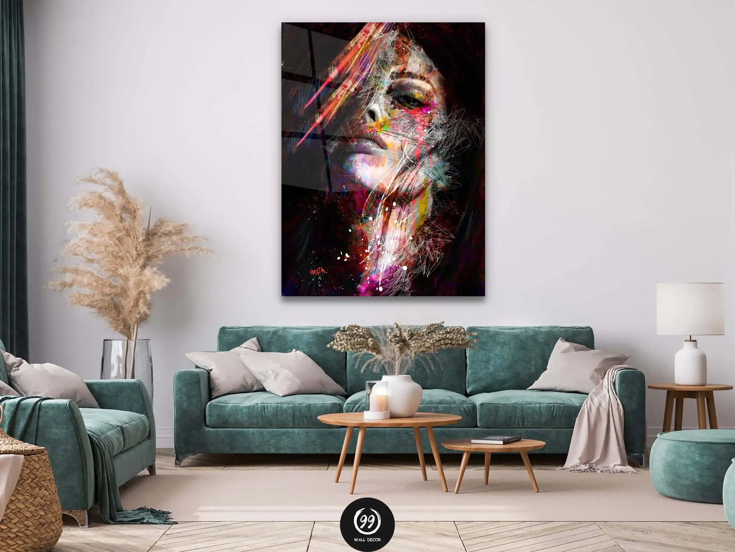 Abstract Colorful Woman Canvas, Wall Art Canvas Design, Home Decor