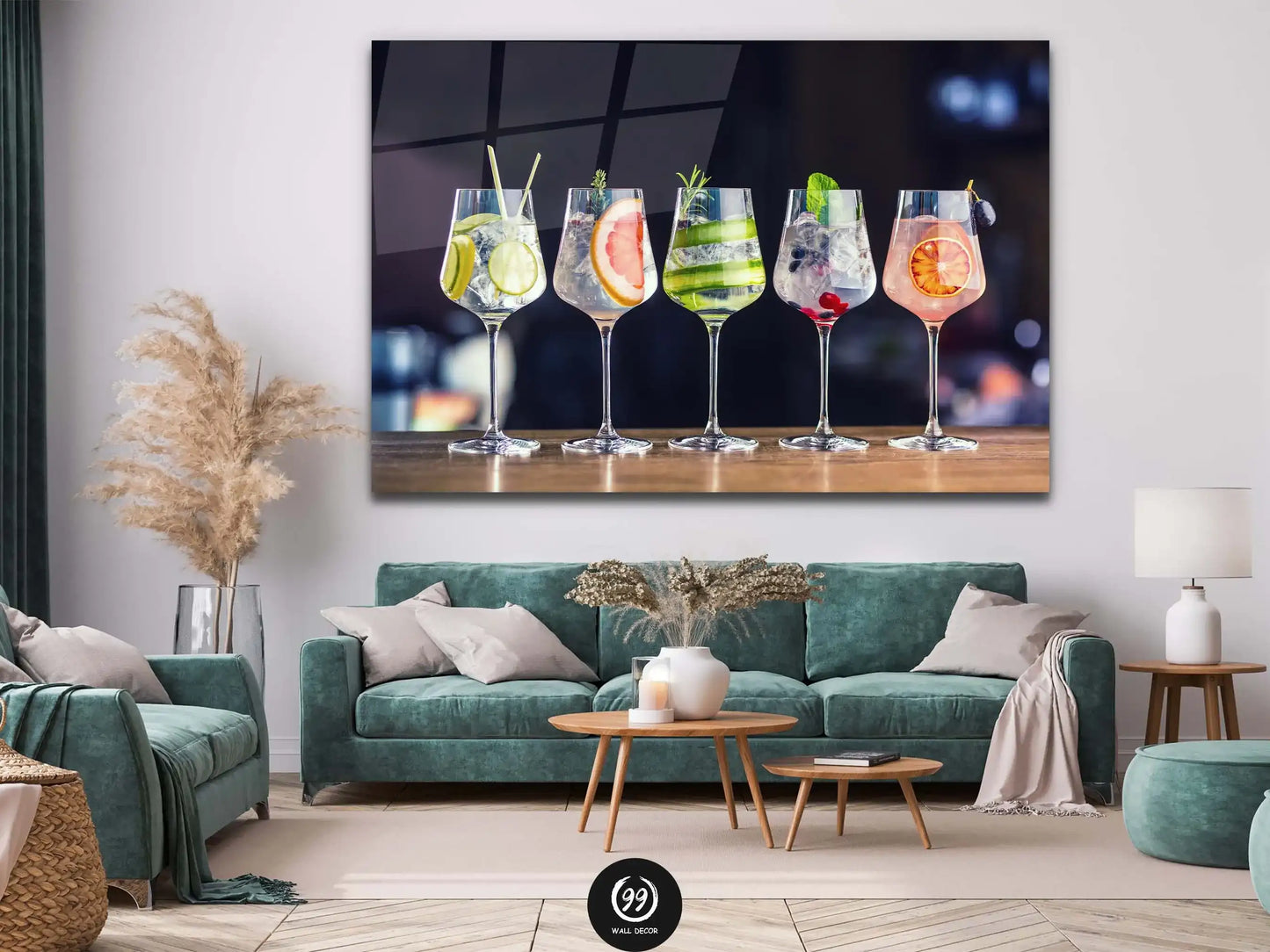 Wine Glass Canvas Print Wall Art Decor, Cocktail Art