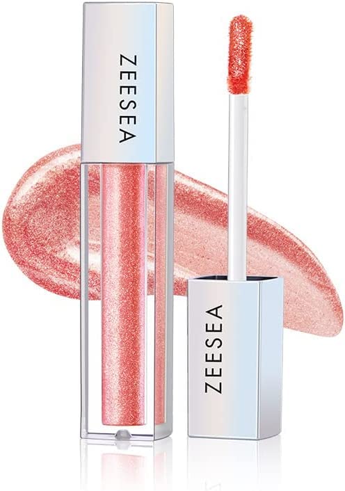 zeesea Glitter Galaxy Colored Liquid Eyeshadow, Dazzling Shimmer Eye Makeup, High Pigmented & Long Lasting (15 Pink Coral)
