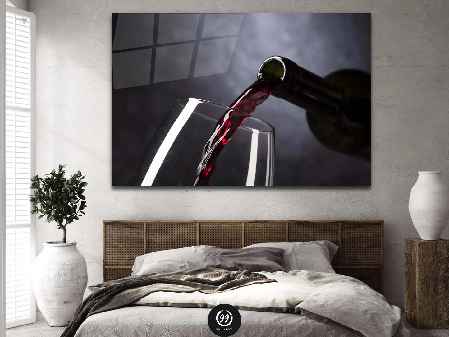 Wine Glass Drinks Kitchen CANVAS WALL ART