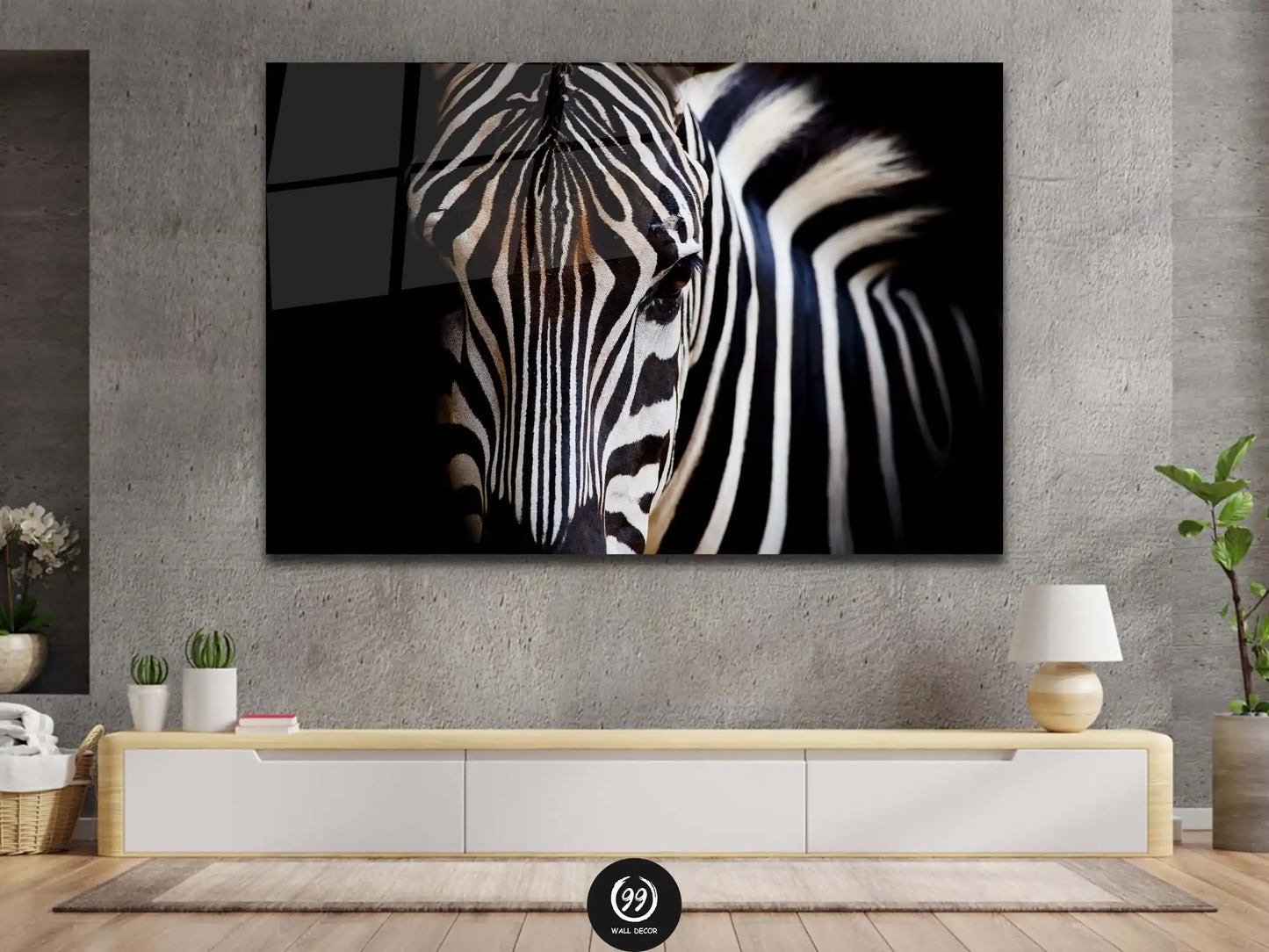 Zebra, Tempered Glass Printing Wall Art, Modern Wall Art