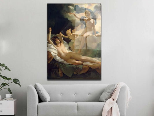 Aurora and Cephalus Glass Wall Art, Francois Boucher's Painting Print for Living Room, Tempered Glass Canvas, Aesthetic Glass Canvas