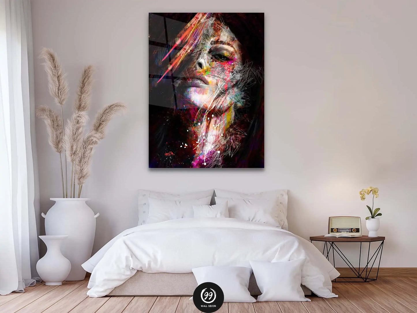 Abstract Colorful Woman Canvas, Wall Art Canvas Design, Home Decor