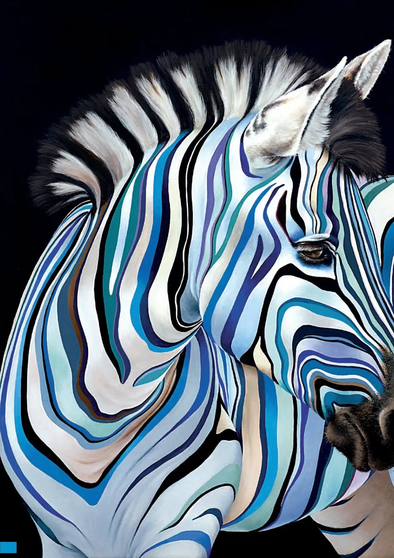 Abstract Colorful Zebra Printing on Glass, Original Zebra Wall Art , Tempered Glass Wall Art, Housewarming Gift