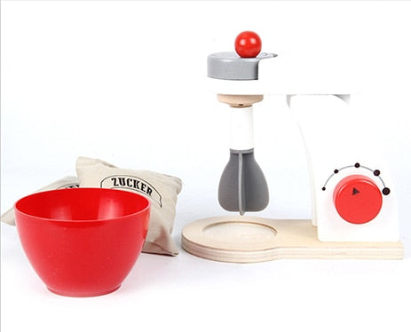 Wooden Pretend Play Set Toaster Bread Maker Coffee Machine Bender Mixer Wood Kitchen Items  Accessories Toy Kids Toys for Girls