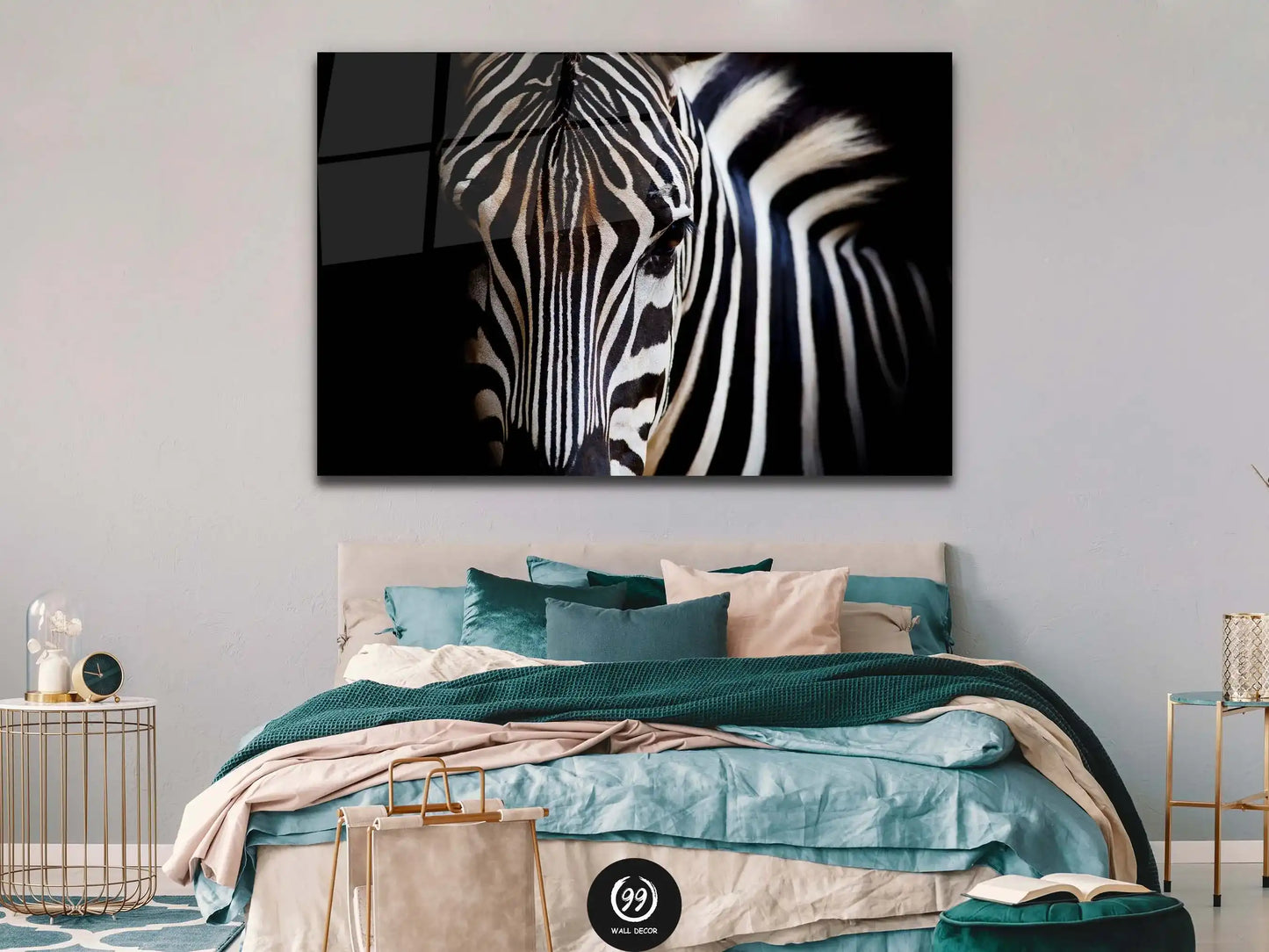 Zebra, Tempered Glass Printing Wall Art, Modern Wall Art