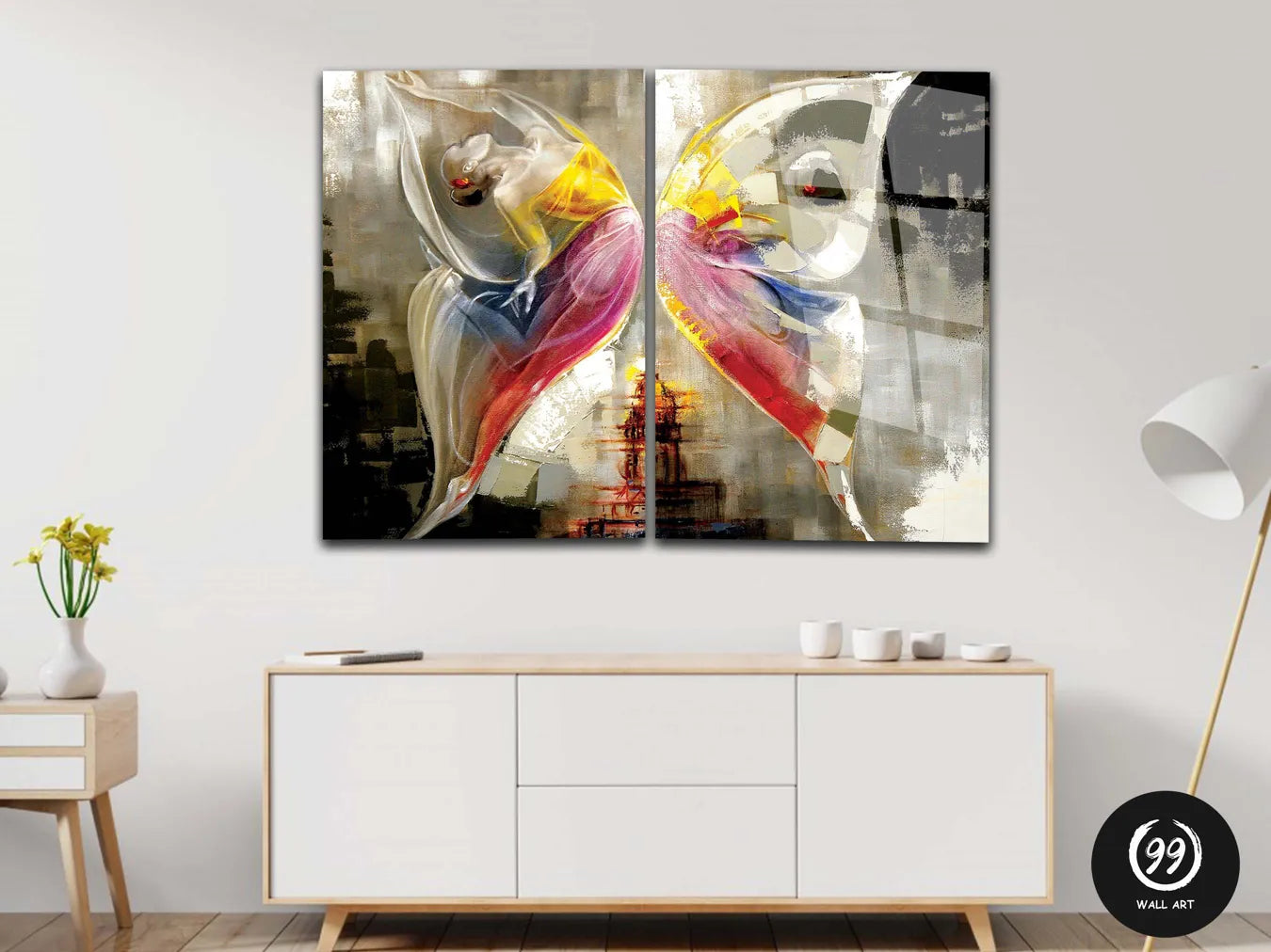 Woman Butterfly Wall Art, Extra Large Glass Wall Art Gifts for Him